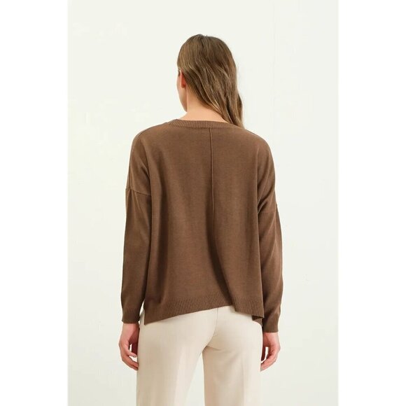 006 - Extended Shoulder Sweater - Mocha - Picture 2 of 2